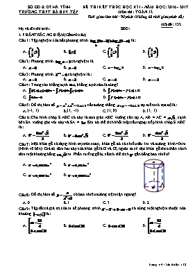 Đề thi kết thúc học kì I môn thi Toán 12